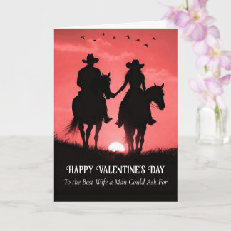 Wife Cute Happy Valentines Day Country Western カード