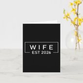 Wife Est 2026 シャツ 新婚 ハネムーン ウェディング カード (黄色い花)