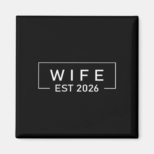 Wife Est 2026 シャツ 新婚 ハネムーン ウェディング マグネット (正面)