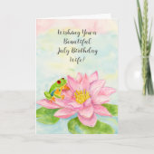 Wife Happy July Birthday with Waterlily カード (正面)