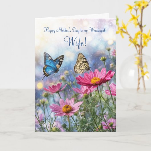 Wife Happy Mothers Day with Pretty Flowers カード (黄色い花)