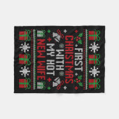 Wife Husband First Christmas Just Married Christma フリースブランケット (正面(横))