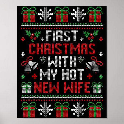 Wife Husband First Christmas Just Married Christma ポスター (正面)