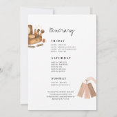 Wife is a showgirl bachelorette weekend itinerary  招待状 (裏面)