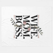 Wife. Mom. Boss. フリースブランケット (正面(横))