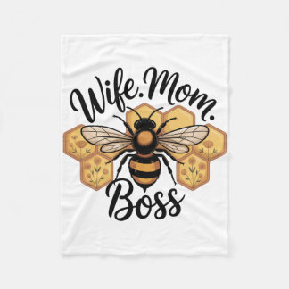 Wife. Mom. Boss フリースブランケット