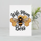 Wife. Mom. Boss 箔招待状 (立ち正面)