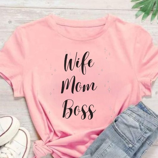 Wife mom boss t-shirt tシャツ