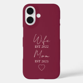 Wife & Mom Est. – シンプルなバレンタインギフト iPhone 16ケース