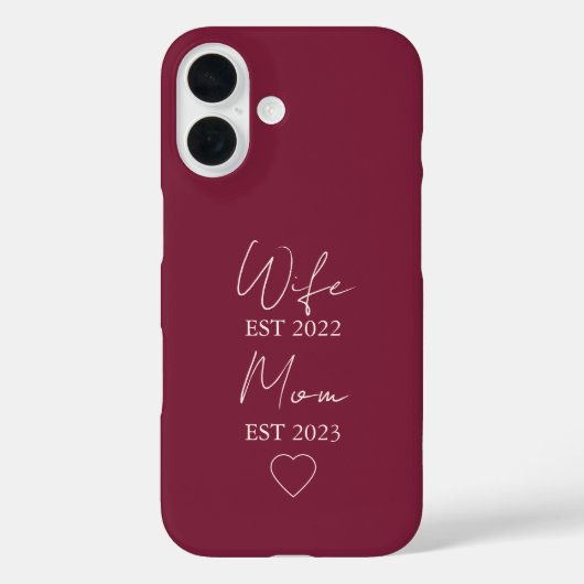 Wife & Mom Est. – シンプルなバレンタインギフト Case-Mate iPhoneケース (裏面)