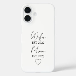 Wife & Mom Est. – シンプルなバレンタインギフト iPhone 16ケース