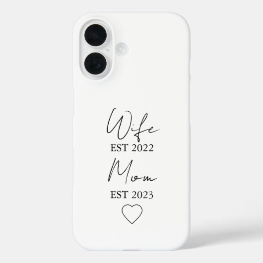 Wife & Mom Est. – シンプルなバレンタインギフト Case-Mate iPhoneケース (裏面)