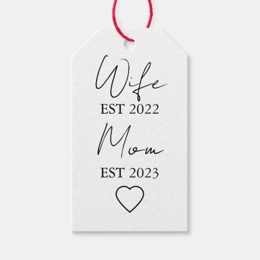 Wife & Mom Est. – Minimalist Valentine Gift ギフトタグ (正面)