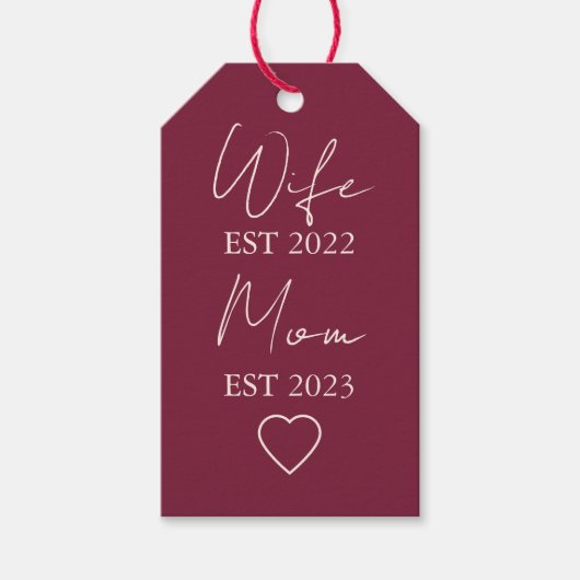 Wife & Mom Est. – Minimalist Valentine Gift ギフトタグ (正面)