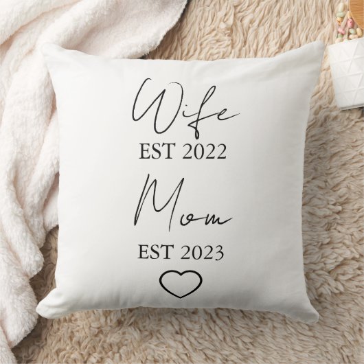 Wife & Mom Est. – Minimalist Valentine Gift クッション (ブランケット)