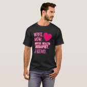 Wife Mom Mental Health Therapist Awareness Green G Tシャツ (正面フル)