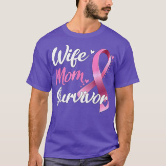 Wife Mom Survivor Breast Cancer Awareness  Tシャツ