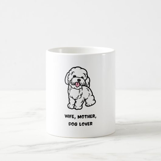 Wife, mother, dog lover コーヒーマグカップ (中央)