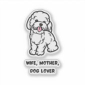 Wife, mother, dog lover シール (正面)