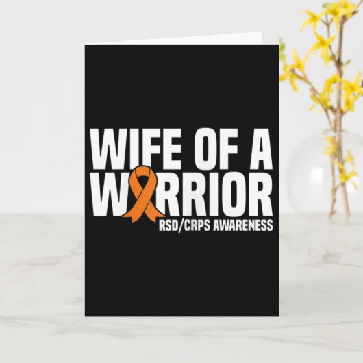 Wife Of A Warrior Orange Ribbon Rsdcrps Awareness カード (黄色い花)