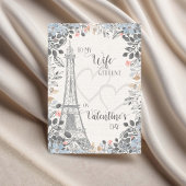 Wife Romantic Valentines Day Eiffel Tower カード