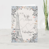 Wife Romantic Valentines Day Eiffel Tower カード (正面)