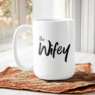 Wifeyお洒落 Brushスクリプト文字 コーヒーマグカップ