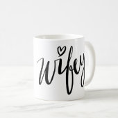 WIFEYのスタイリッシュな手の教養がある原稿のタイポグラフィ コーヒーマグカップ (正面右)