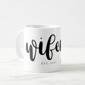 Wifeyの原稿のピンクのハート コーヒーマグカップ (正面左)