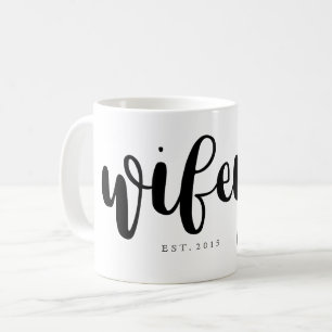 Wifeyの原稿のピンクのハート コーヒーマグカップ