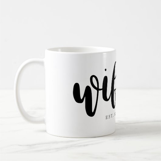 Wifeyの原稿のピンクのハート コーヒーマグカップ (左)