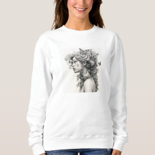 Wifeyエレガントの写真ギフトを追加するカスタム スウェットシャツ (正面)