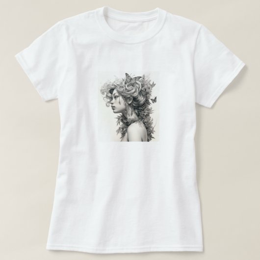 Wifeyエレガントの写真ギフトを追加するカスタム Tシャツ (デザイン正面)