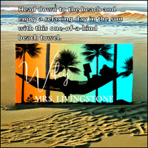 Wifeyスクリプト、名前の追加、トロピカル、ビーチタオル