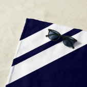 Wifeyスクリプモダント海軍とホワイトのストライプ ビーチタオル (インサイチュ)