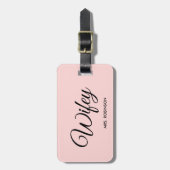 Wifey新しいスクリプモダントカスタム・モノグラム名 ラゲッジタグ (正面縦)