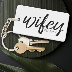 Wifey -お洒落花嫁のための黒書道 キーホルダー
