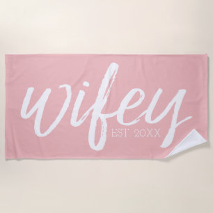 Wifey -お洒落花嫁の書道 ビーチタオル