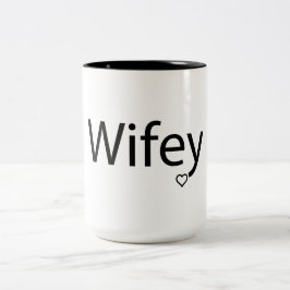 Wifey – ブラック15 oz 2トーンマグカップ ツートーンマグカップ
