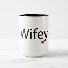 Wifey – ブラック15 oz 2トーンマグカップ ツートーンマグカップ
