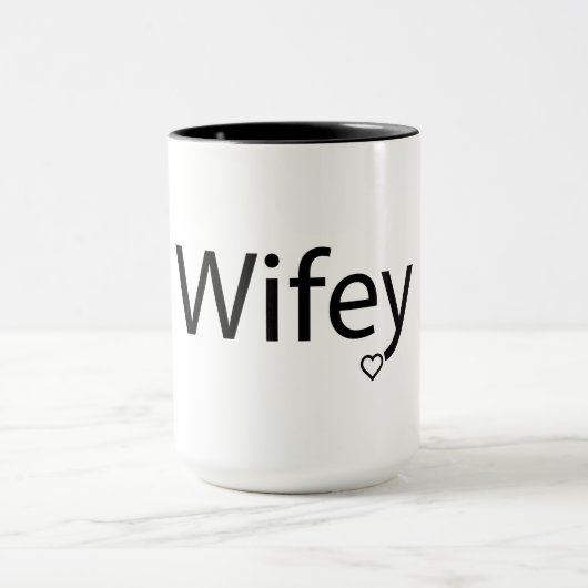 Wifey – 黒15 ozコンボマグ マグカップ (中央)