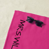 Wifey Est 2024ブラックスクリプト新着パーソナライズされた ビーチタオル (インサイチュ)