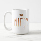 Wifey Est Coffee Mug Love Is Brewing Bridal Gift コーヒーマグカップ (左)