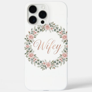 Wifey Floral Rose Gold iPhone Case 16 Pro Maxケース