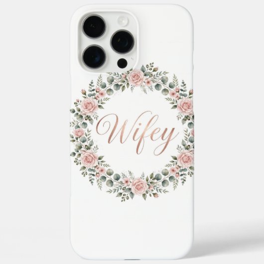 Wifey Floral Rose Gold iPhone Case Case-Mate iPhoneケース (裏面)