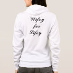 Wifey for Lifeyフード付ブラック パーカ<br><div class="desc">これは、おもしろいスクリプトの中で新婚または新婦の州である「Wifey for Lifey」のための愛らしいフード付である。それはブライダルシャワー素晴らしのための贈り物であり、ジッパーのフロントは、結婚式の日に髪を作り、メイクと変更はるかに簡単に。下にスクロールして他の可愛いWifeyアイテムを見る。</div>