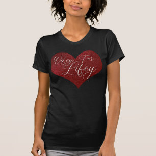 Wifey for Lifey引用文レッドグリッターハート Tシャツ