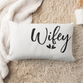 Wifey, minimalist wedding pillow  ランバークッション (ブランケット)