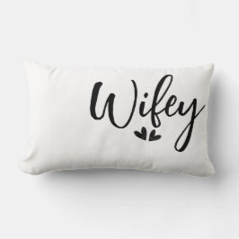 Wifey, minimalist wedding pillow  ランバークッション