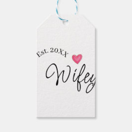 Wifey red heart est. Year future wife valentine's  ギフトタグ